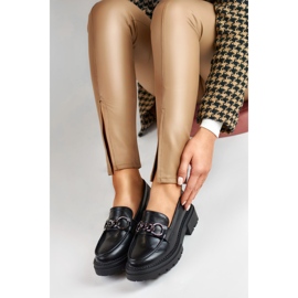 La.Fi Mocasines negros sobre plataforma fabricados en ecopiel 2