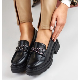 La.Fi Mocasines negros sobre plataforma fabricados en ecopiel 1