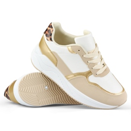 Deportivas blancas y doradas de mujer blanco 1 Deportivas blancas y doradas de mujer blanco 1