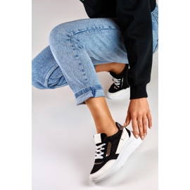Deportivas negras con suela blanca negro 1