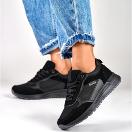 Deportivas negras de mujer con suela negra. negro 6