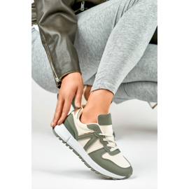 Deportivas verdes y beige de mujer 4
