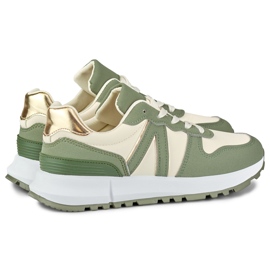 Deportivas verdes y beige de mujer 1