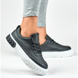 Deportivas negras de ecopiel para mujer negro 7