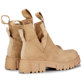 Botas plataforma mujer beige 3