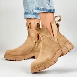 Botas plataforma mujer beige 8