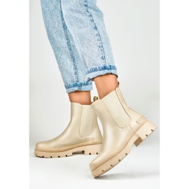 Botas beige de mujer con suela beige 7