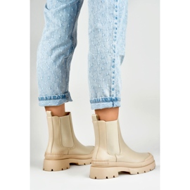 Botas beige de mujer con suela beige 8