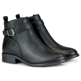 Botas de mujer elegantes negras con suela plana. negro 1