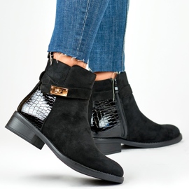 Botas de mujer elegantes con suela plana. negro 6