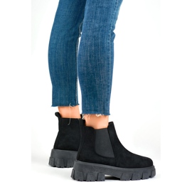 Botas negras de mujer con suela gruesa negro 4