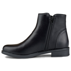 Botas planas de mujer negras fabricadas en ecopiel negro 5