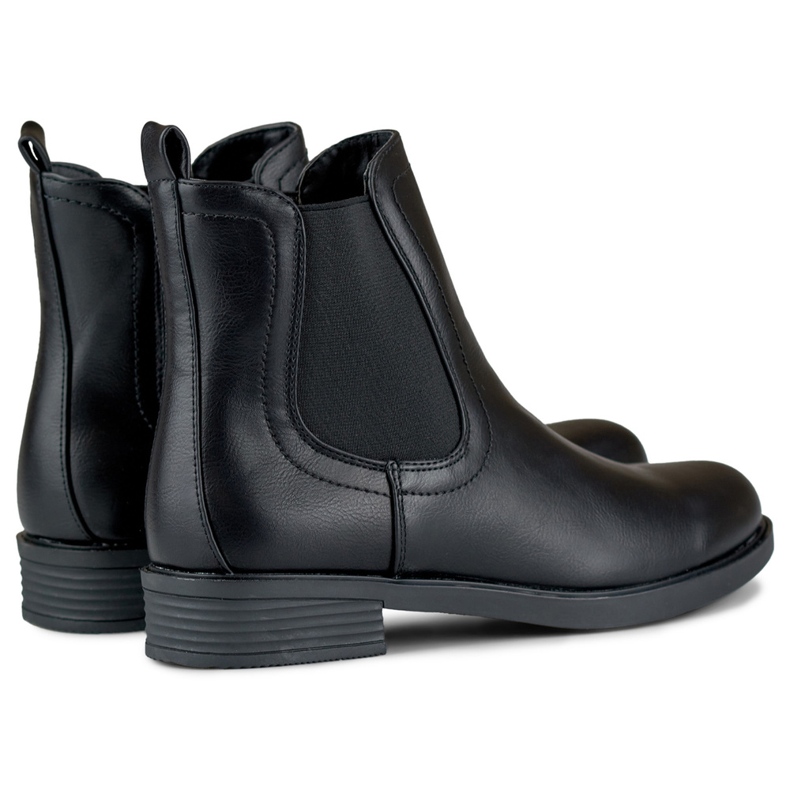 Clásicas botas Chelsea negras de mujer fabricadas en ecopiel negro 1 Clásicas botas Chelsea negras de mujer fabricadas en ecopiel negro 1
