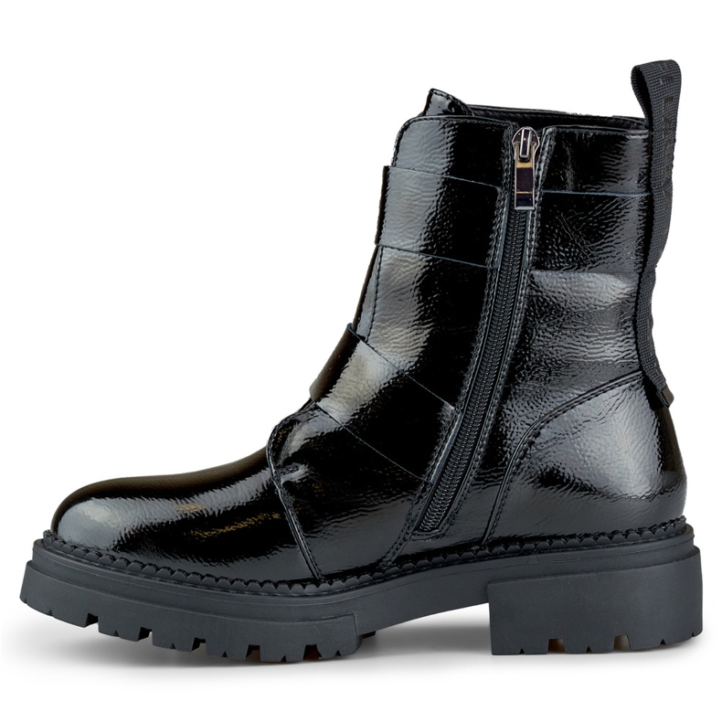 Botas de trabajo Axelle para mujer en charol negro 1