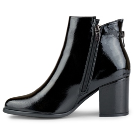 Botas lacadas para mujer con corte en la parte superior de Charlotte negro 1