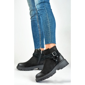 Botas de mujer de ante negro con adorno Aline negro 3