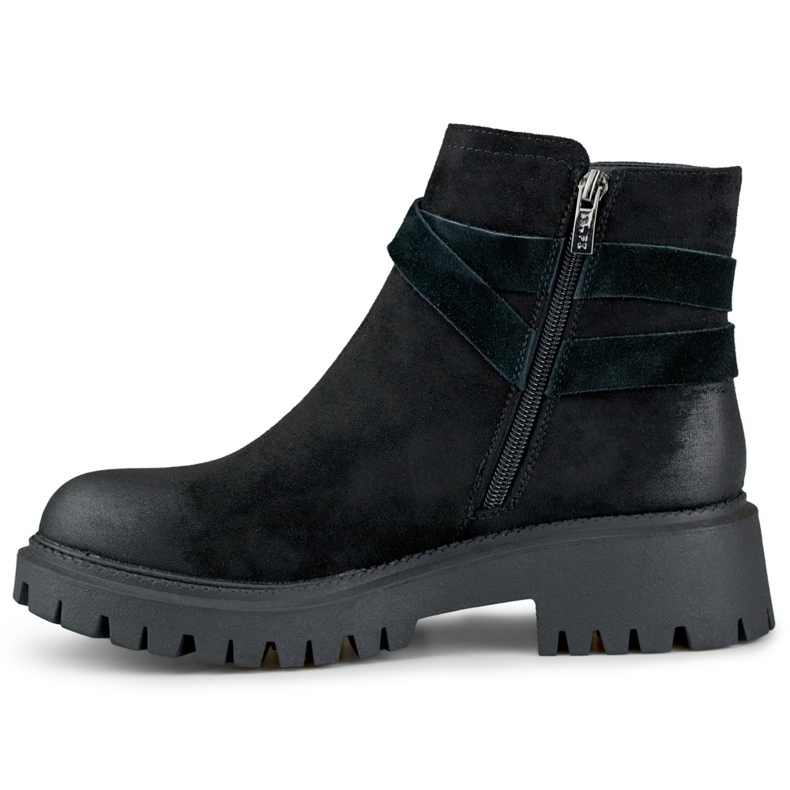 Botas de mujer de ante negro con adorno Aline negro 1