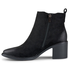 Botas de gamuza negra para mujer en un poste cómodo. negro 1