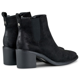Botas de gamuza negra para mujer en un poste cómodo. negro 2