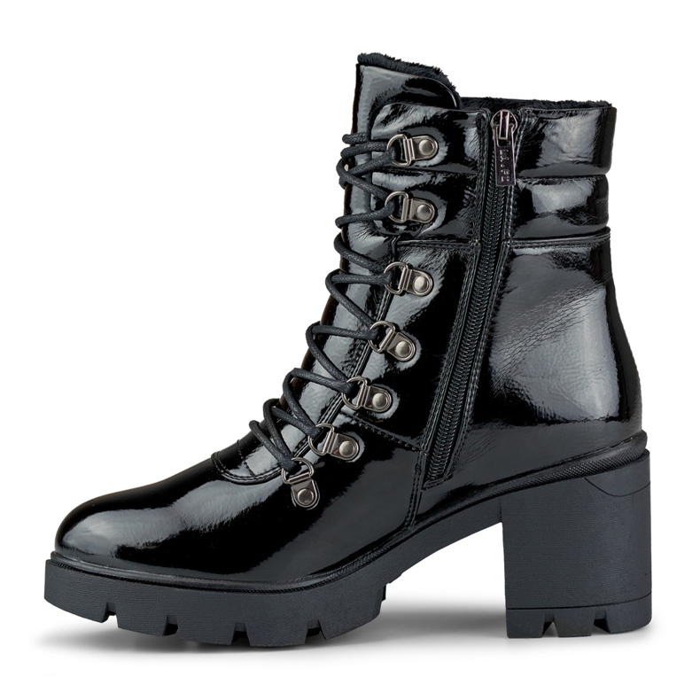 Botas de mujer negras lacadas en el poste. negro 1 Botas de mujer negras lacadas en el poste. negro 1