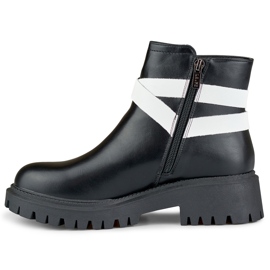 Botas de mujer negras con adorno Aline blanco 2
