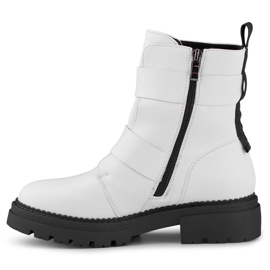 Botas de trabajo de mujer Axelle lacadas en blanco 1