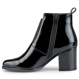 Botines mujer elásticos negros elegantes lacados 1
