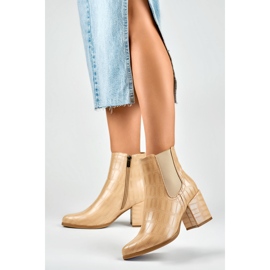 Botines beige de tacón en ecopiel de Blaise 3