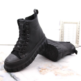 Botas aislantes Big Star MM274625 en la plataforma con cordones y cremalleras negro 7
