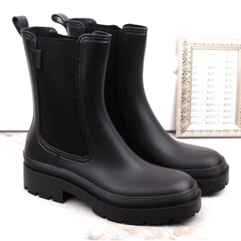 Botas Chelsea de mujer, botas de agua negras, Big Star MM274695 negro 5