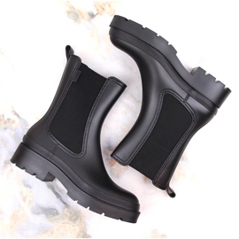 Botas Chelsea de mujer, botas de agua negras, Big Star MM274695 negro 7