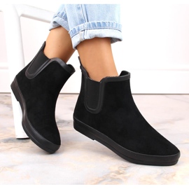 Botas de lluvia botas impermeables sin cordones negro Potocki RB36063 1 Botas de lluvia botas impermeables sin cordones negro Potocki RB36063 1