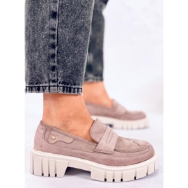 Mocasines con plataforma Chandra Khaki violeta 3