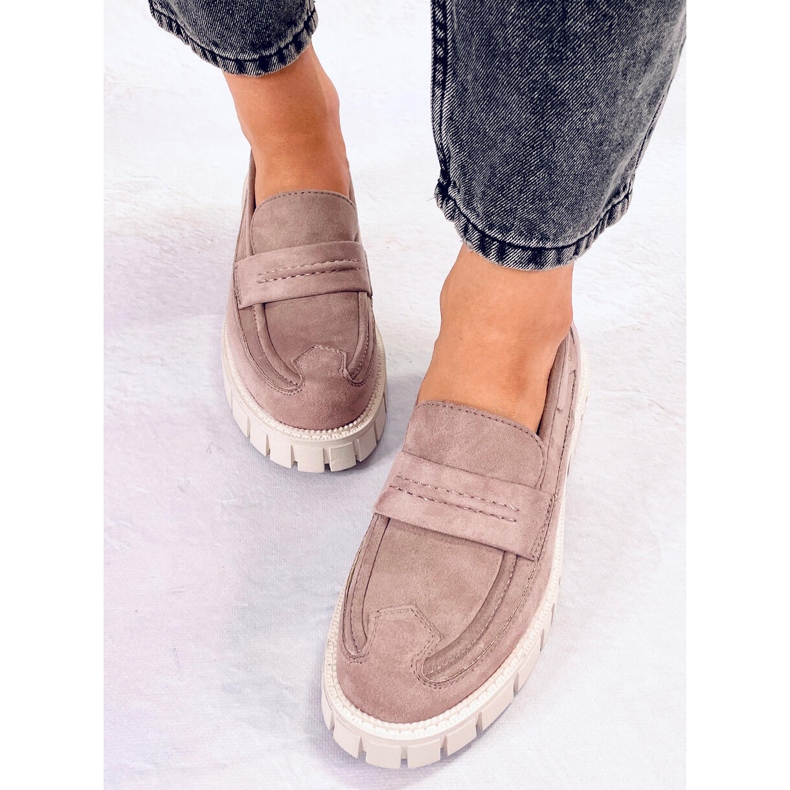 Mocasines con plataforma Chandra Khaki púrpura 1