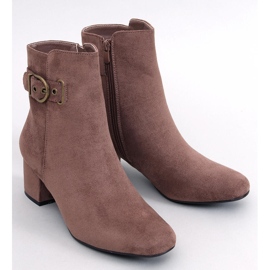 Lanne Botas caqui de tacón bajo marrón 1