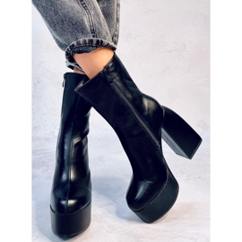 Botas con plataforma de Nicole Black negro 4