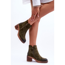 Botines Clásicos Mujer Ante Verde Limoso 4
