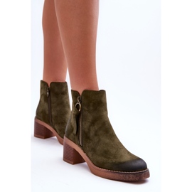 Botines Clásicos Mujer Ante Verde Limoso 6