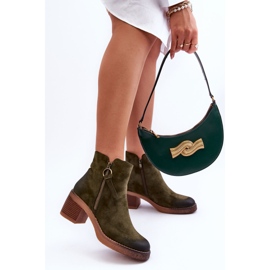 Botines Clásicos Mujer Ante Verde Limoso 7
