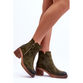 Botines Clásicos Mujer Ante Verde Limoso 2