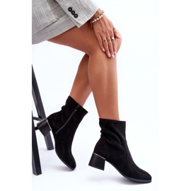 Botas Tacón Alto Ante Calado Perlas Negras negro 6