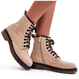 Botas de trabajo de tacón plano de ante Asteoris Beige 8