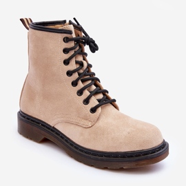 Botas de trabajo de tacón plano de ante Asteoris Beige 1