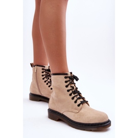 Botas de trabajo de tacón plano de ante Asteoris Beige 4