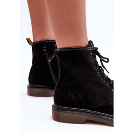 Botas de trabajo de tacón plano de ante Asteoris negras negro 4