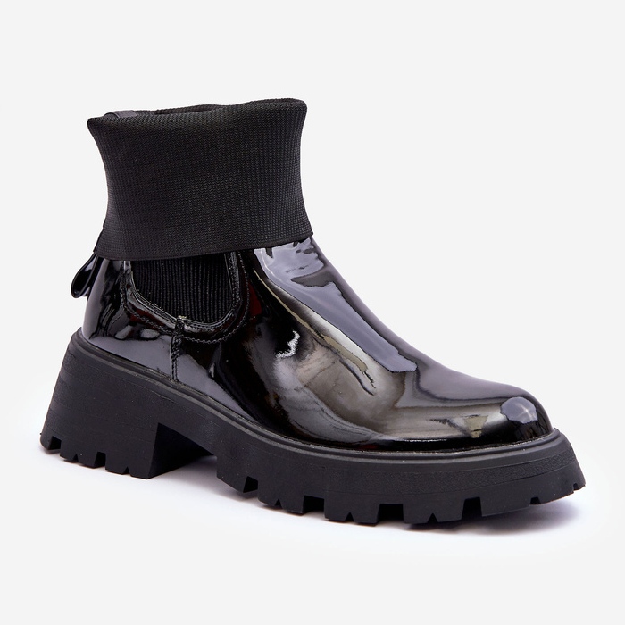 Botas Jodhpur Mujer Lacadas Pavo Negro 1