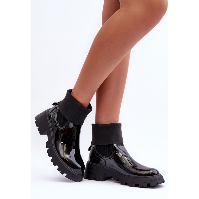 Botas Jodhpur Mujer Lacadas Pavo Negro 2