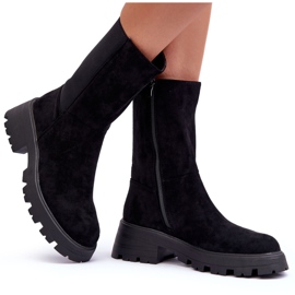 Botas Mujer Ante Tacón Plano Negro Altandros 7