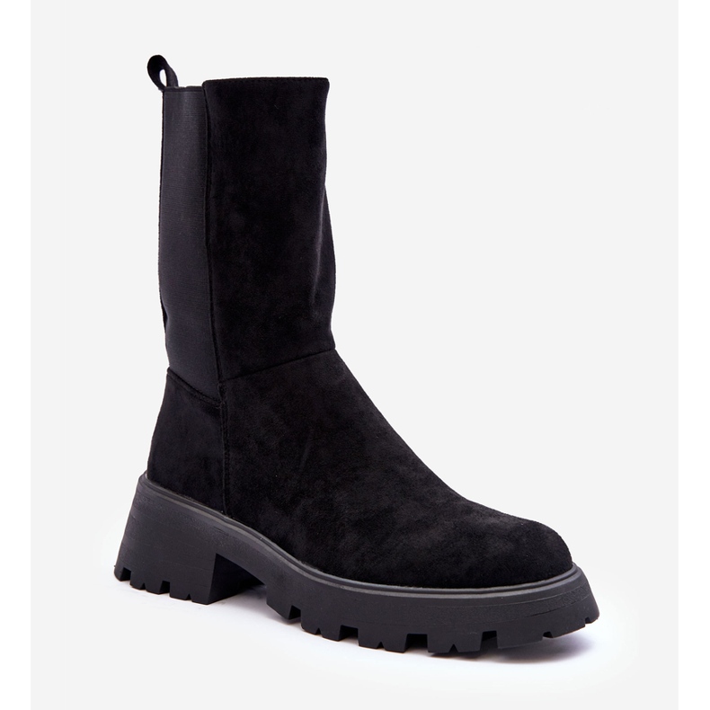 Botas Mujer Ante Tacón Plano Negro Altandros 1 Botas Mujer Ante Tacón Plano Negro Altandros 1