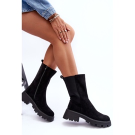 Botas Mujer Ante Tacón Plano Negro Altandros 6